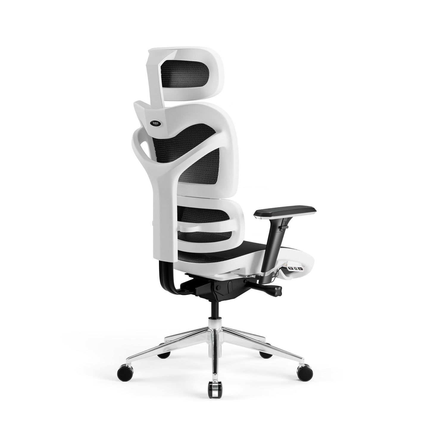 Krēsls V - Co 126-137/69/49,5 cm melns/balts - N1 Home