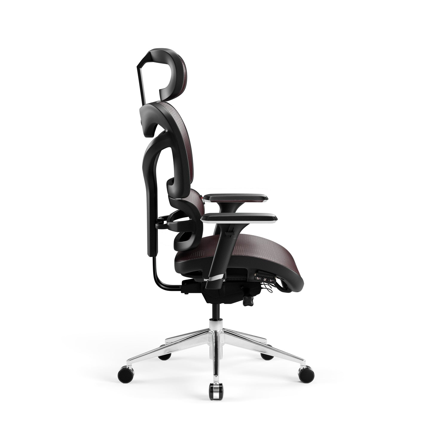 Krēsls V - Co 126-137/69/49,5 cm melns/burgunds - N1 Home