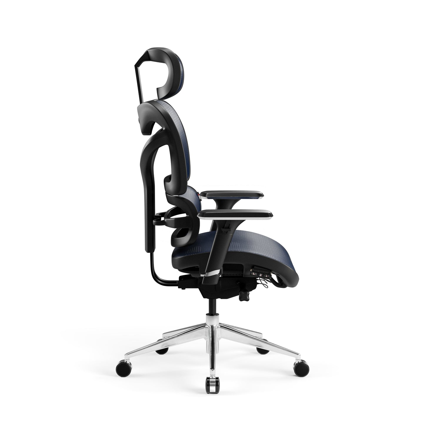 Krēsls V - Co 126-137/69/49,5 cm melns/zils - N1 Home