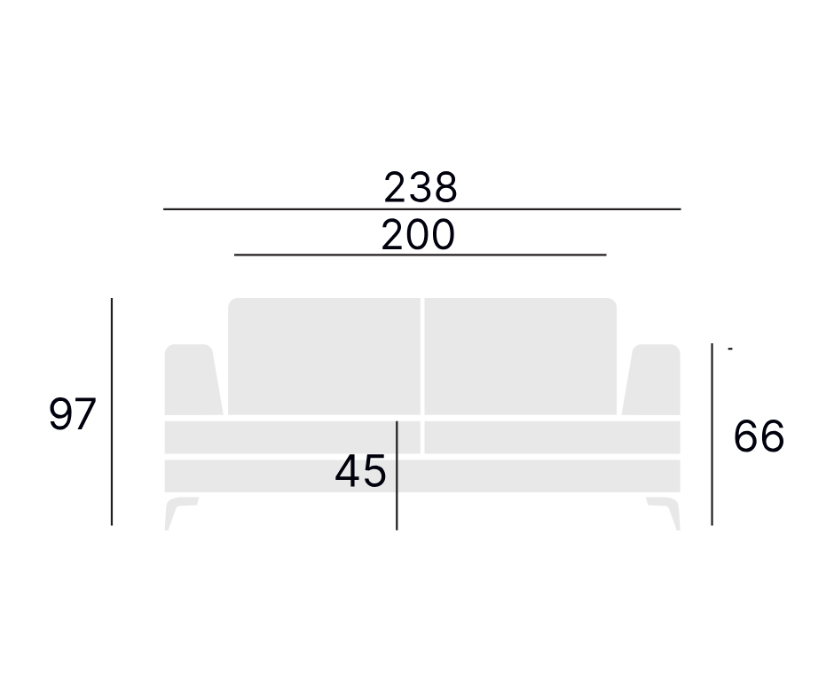Dīvāns Vell 238/97/60 cm Matt Velvet 38
