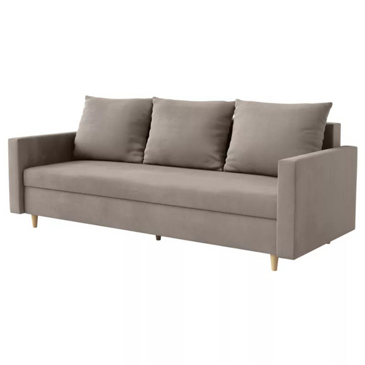 LUTTO Dīvāns ar glabātuvi, izvelkamais, bēšs - N1 Home