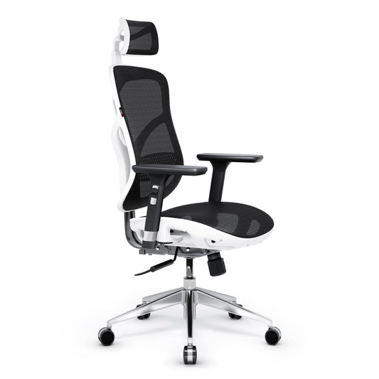 Krēsls V - Bas 119-130/50,5/68 cm balts/melns - N1 Home