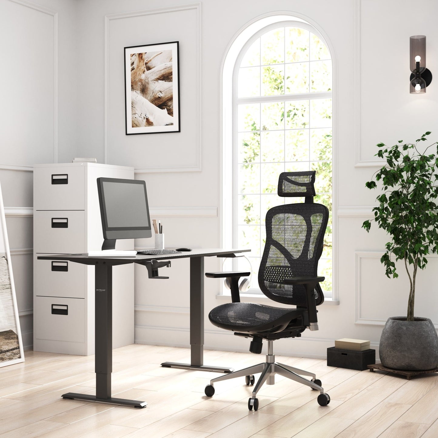 Krēsls V - Bas 119-130/50,5/68 cm melns - N1 Home