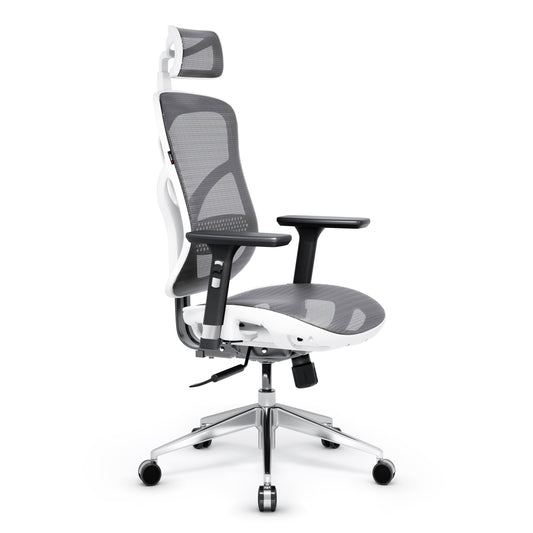 Krēsls V - Bas 119-130/50,5/68 cm balts/pelēks - N1 Home