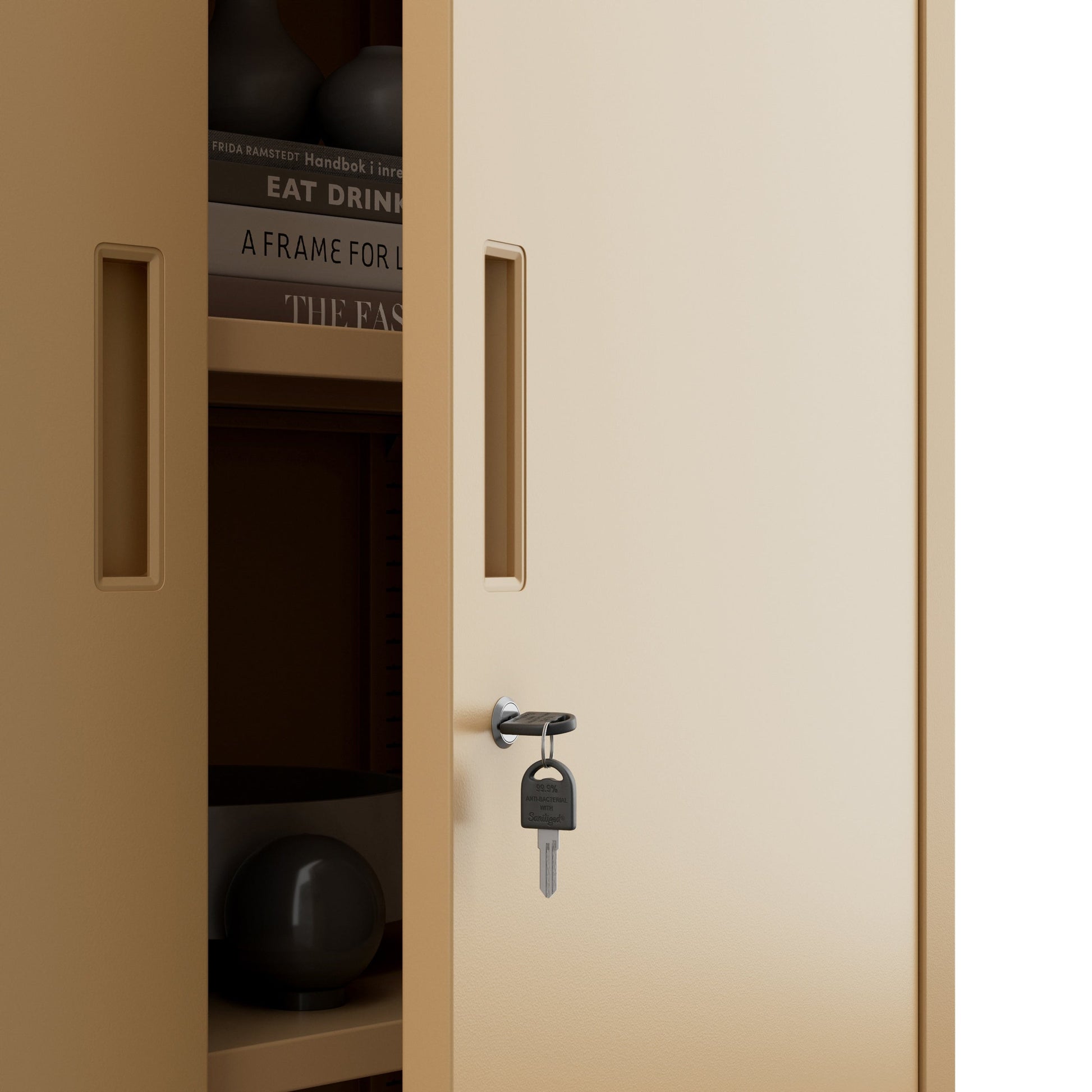 Slēdzams metāla skapis Bat 93/90/40 cm bēšs - N1 Home