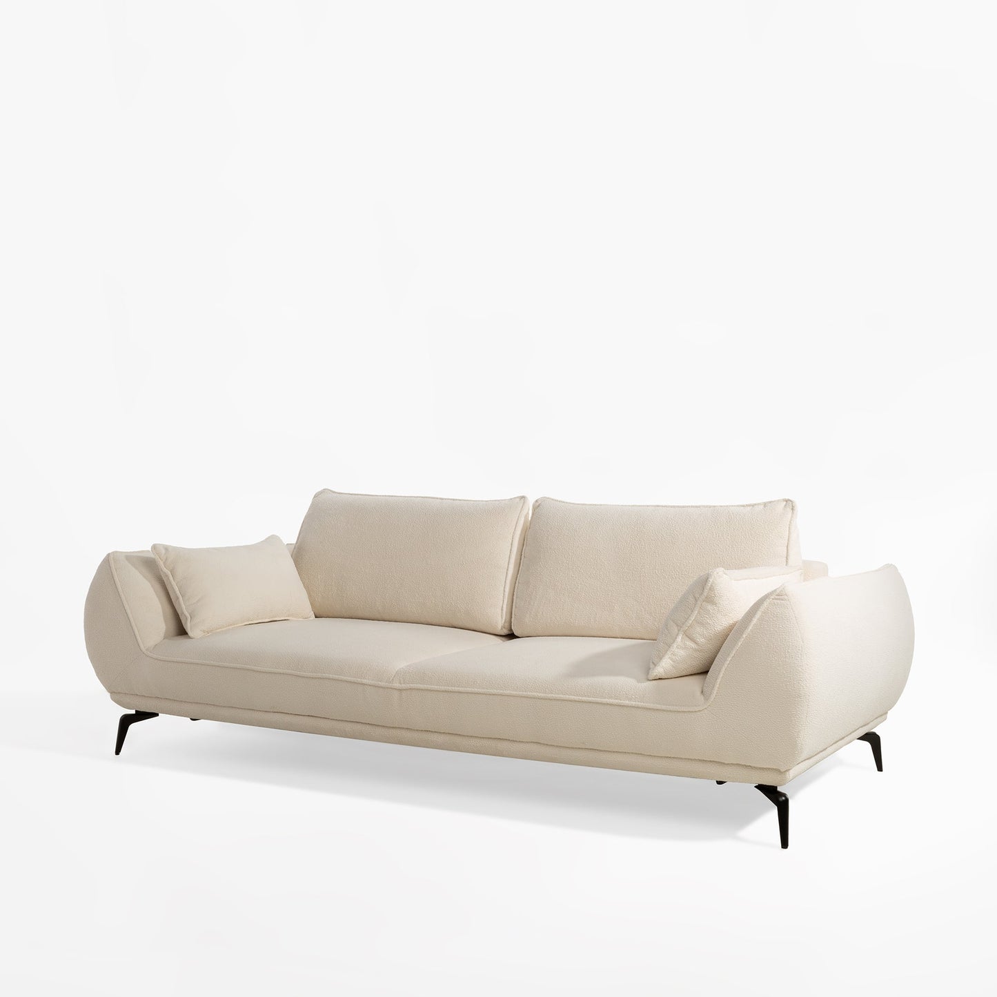 Dīvāns Cavi 86/118/249 cm krēms, pelēks