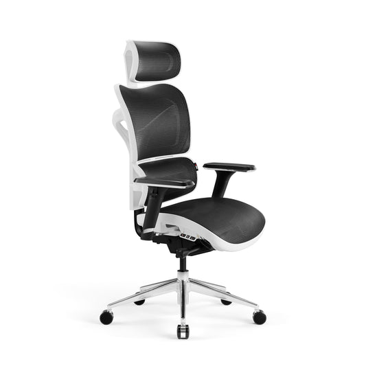 Krēsls V - Co 126-137/69/49,5 cm melns/balts - N1 Home