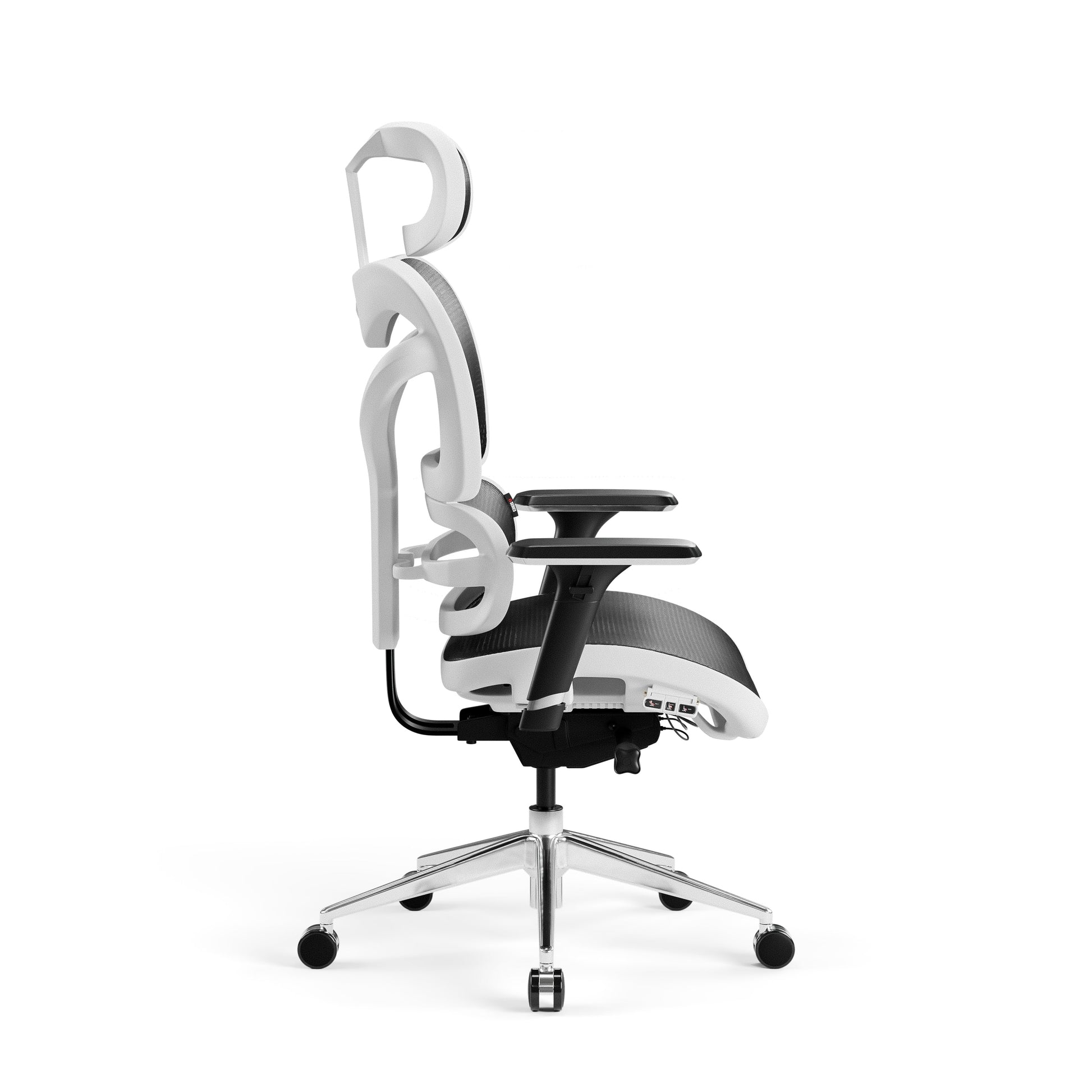 Krēsls V - Co 126-137/69/49,5 cm melns/balts - N1 Home