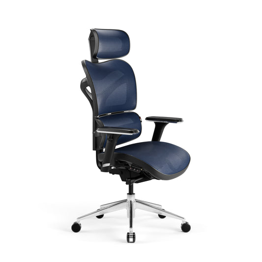 Krēsls V - Co 126-137/69/49,5 cm melns/zils - N1 Home