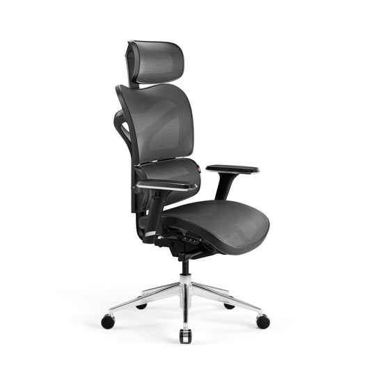 Krēsls V - Co 126-137/69/49,5 cm pelēks/melns - N1 Home