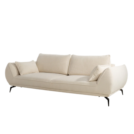 Dīvāns Cavi 86/118/249 cm krēms, pelēks