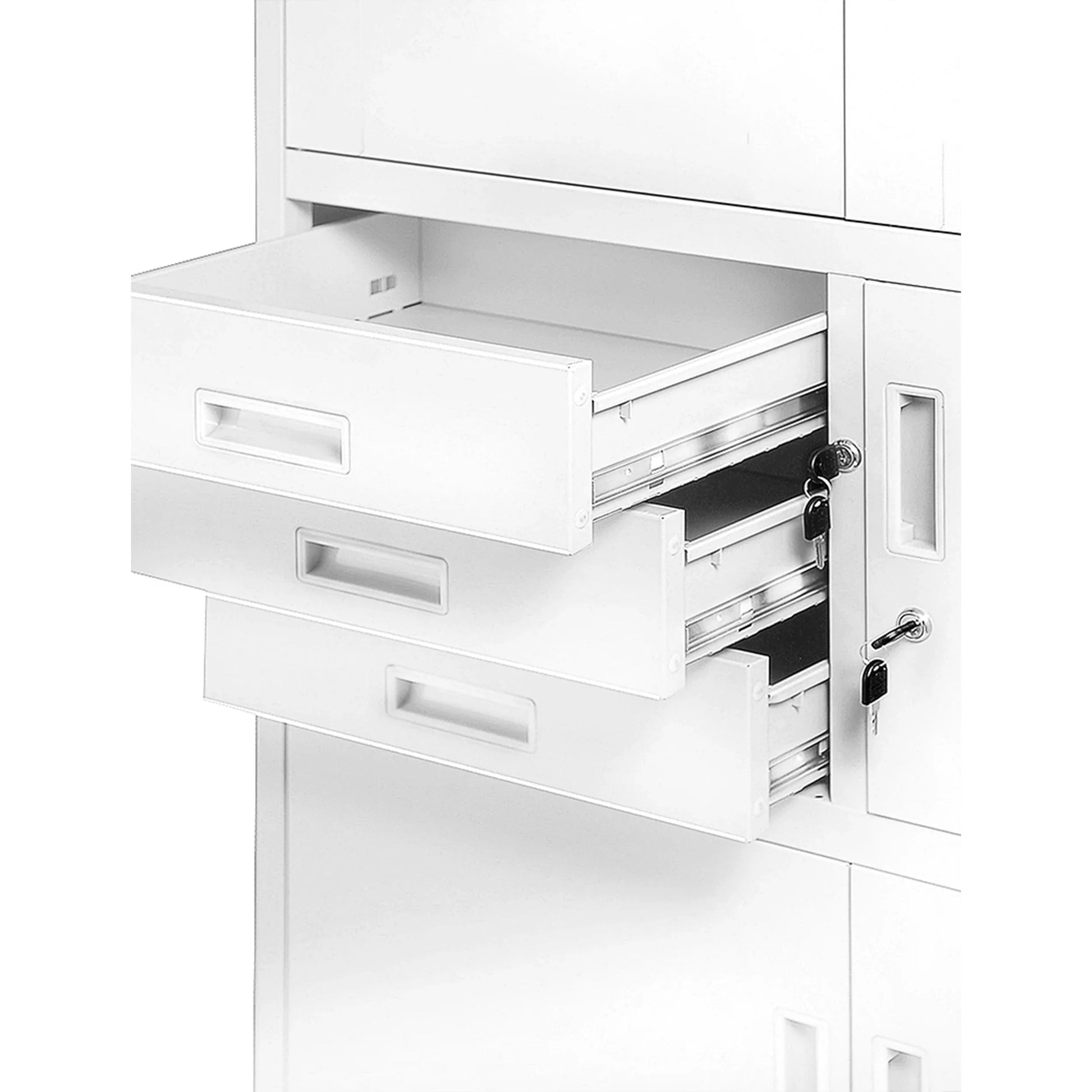 Slēdzams metāla skapis Fil 185/90/40 cm balts - N1 Home