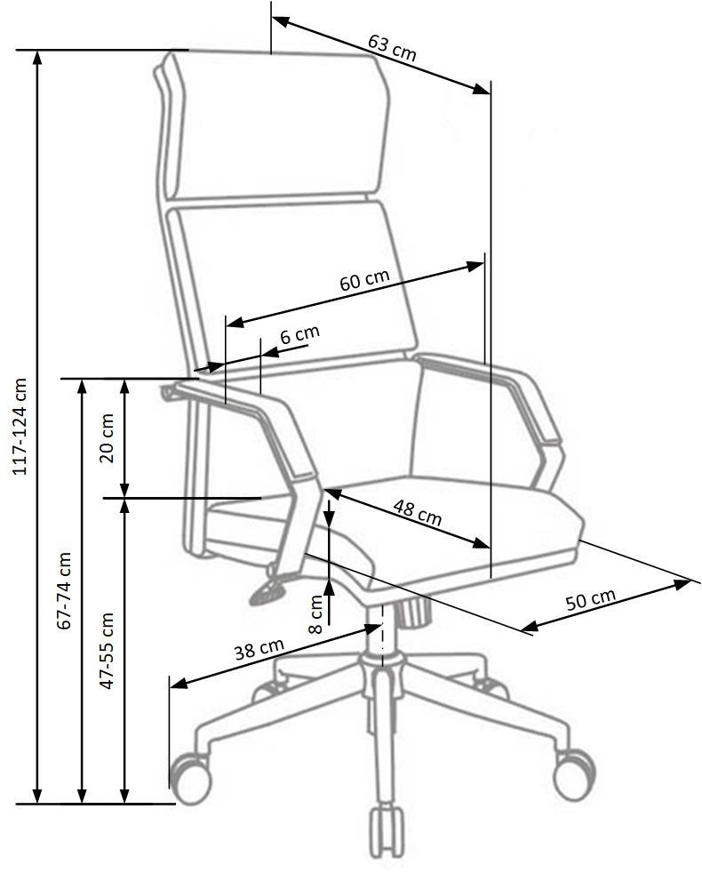 Krēsls Cos 60/63/117÷124 cm melns/balts - N1 Home