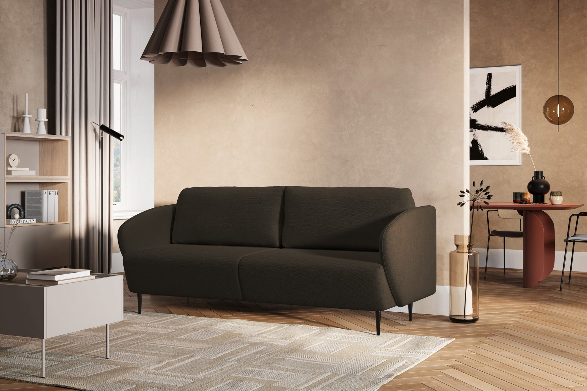 Dīvāns Nao 212/95/98 cm Magni 206.05/melnas kājas - N1 Home