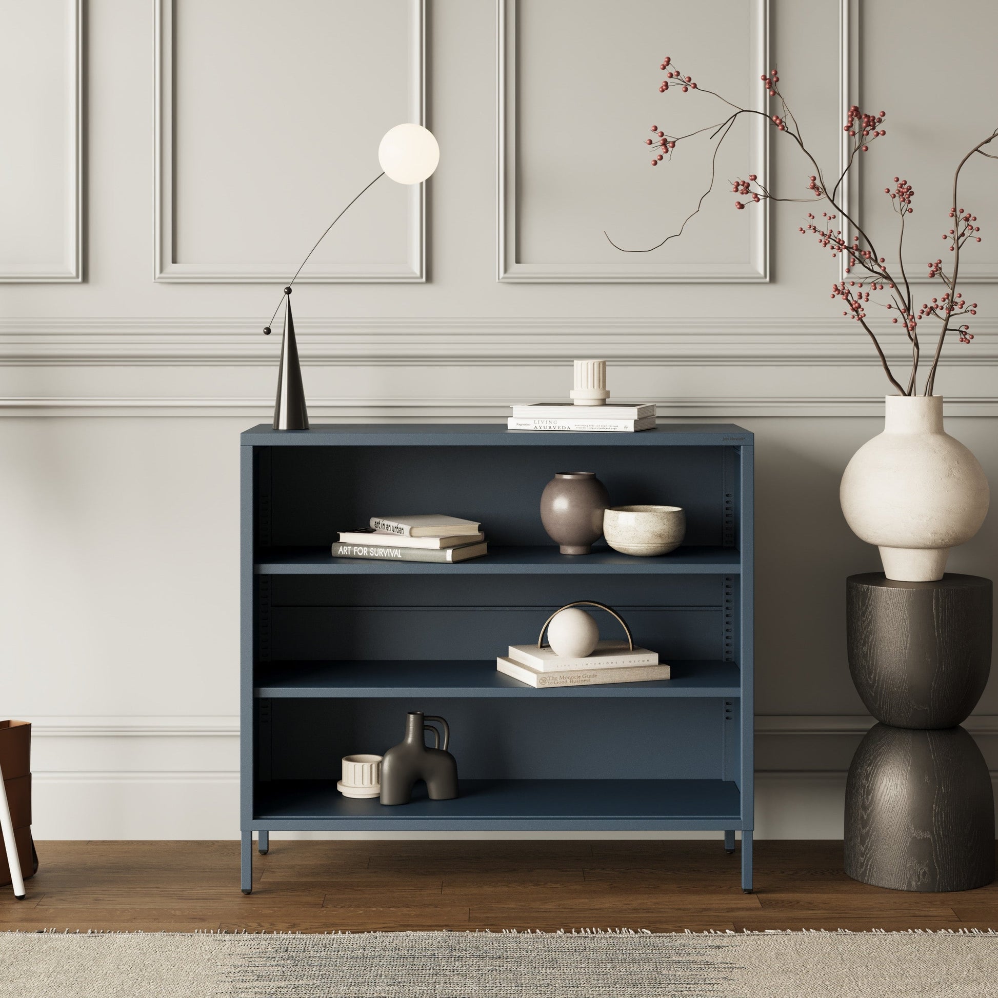 Metāla kumode Luc 100/90/35 cm zils - N1 Home