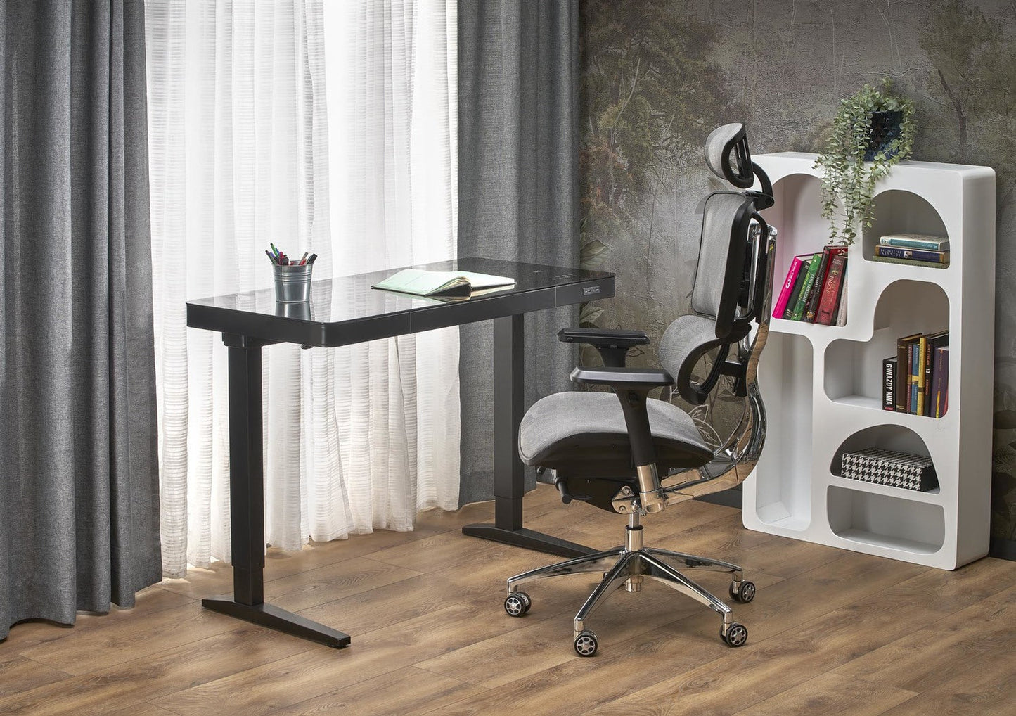 Rakstāmgalds LP 120/60/77-120 cm melns - N1 Home