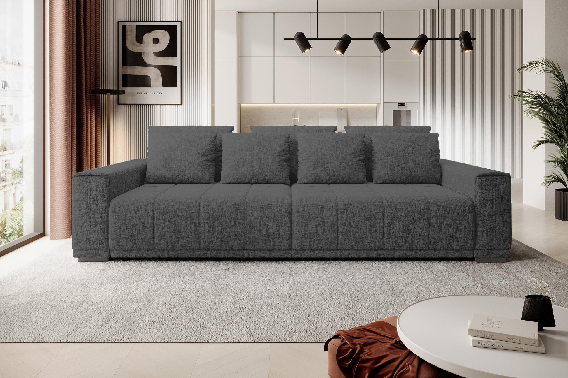 Dīvāns Mots 278/83/130 cm tumši pelēks - N1 Home