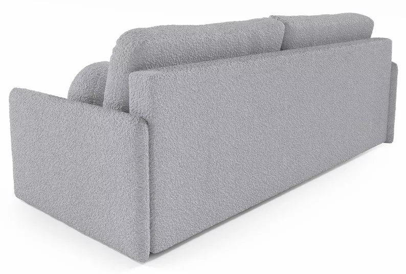 GOVE Dīvāns-gulta ar glabātuvii, pelēka boucle - N1 Home