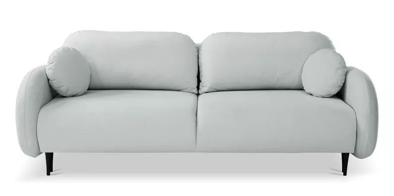 FRABA Izvelkamais dīvāns ar gulēšanas funkciju, veļas konteineru, pelēks samts - N1 Home