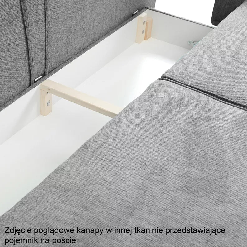 DERSPI Trīsvietīgs tumši zils dīvāns no viegli tīrāma auduma - N1 Home