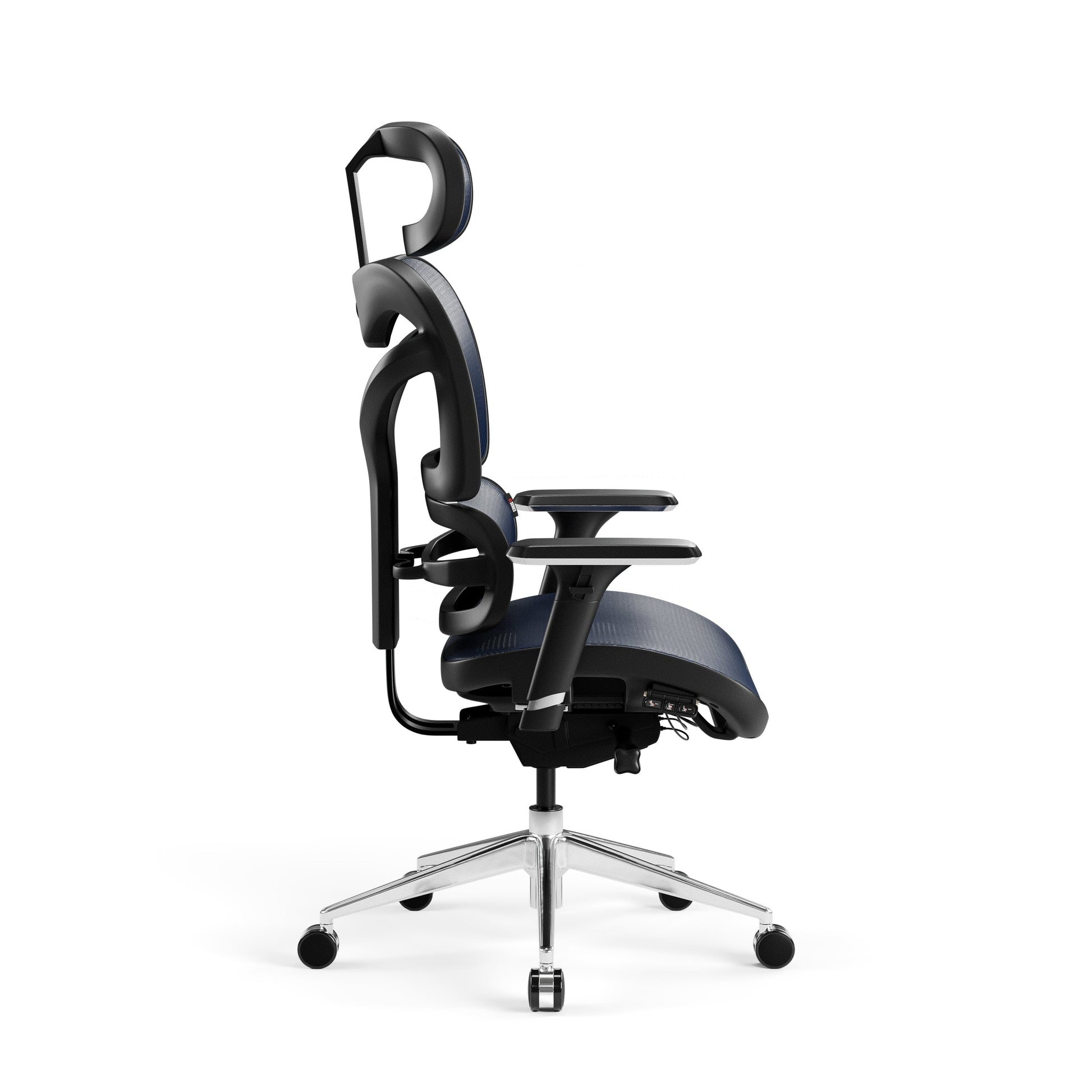 Krēsls V - Co 126-137/69/49,5 cm melns/zils - N1 Home