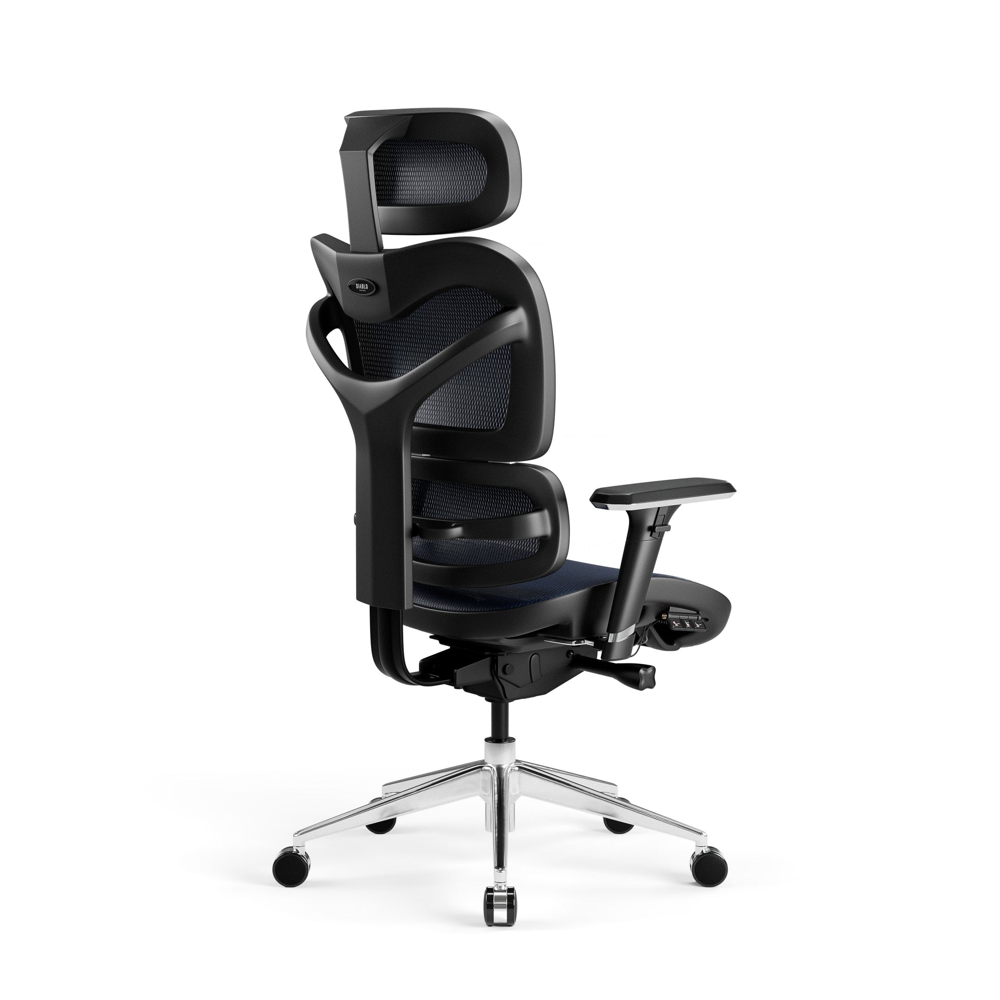 Krēsls V - Co 126-137/69/49,5 cm melns/zils - N1 Home